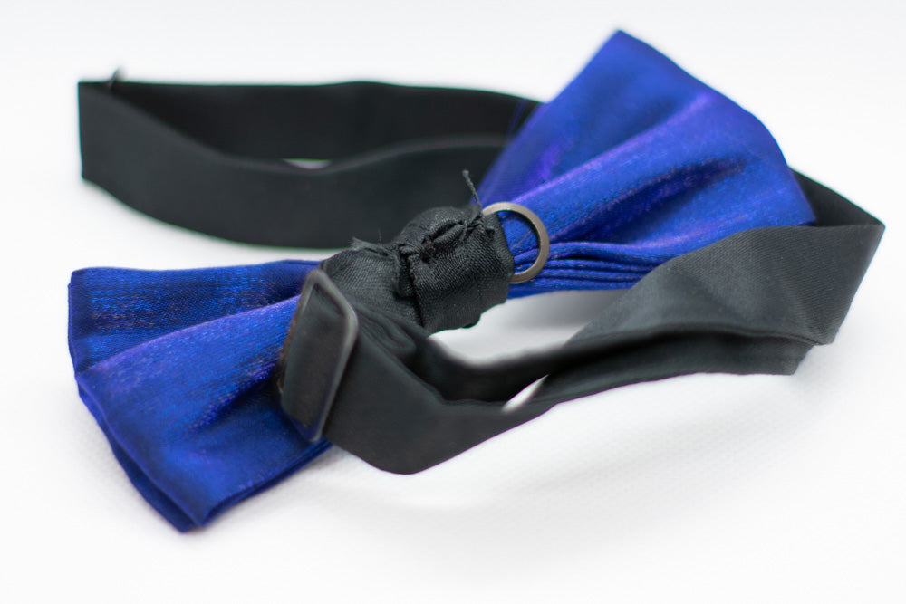 Shiny Blue Bowtie Adjustable Formal Wedding Party Necktie Bow Tie Tuxedo (Online Only)