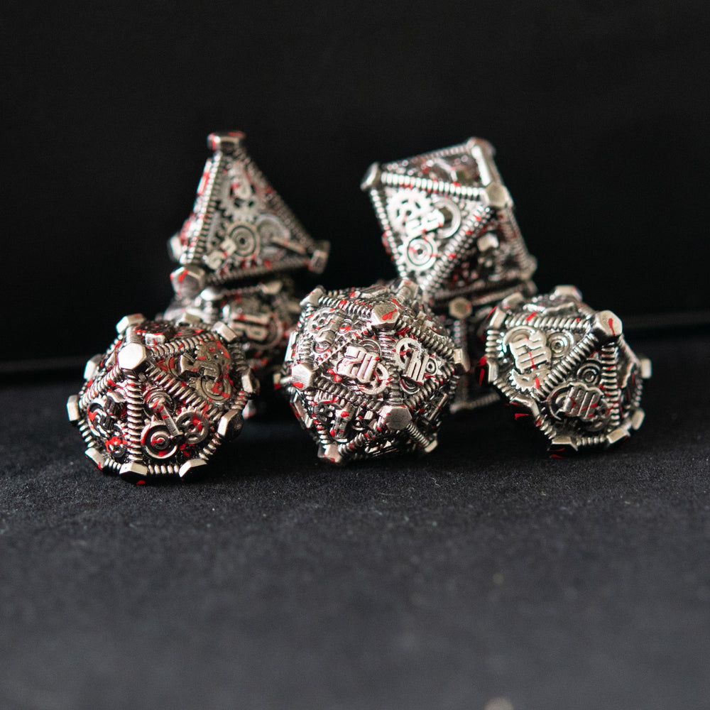 Blood Splatter - Weird West Wasteland Metal Dice Set (ONLINE ORDER ONLY)