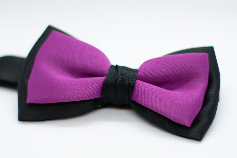 Black w/violet Bowtie Adjustable Formal Wedding Party Necktie Bow Tie Tuxedo (Online Only)
