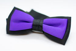 Black w/purple Bowtie Adjustable Formal Wedding Party Necktie Bow Tie Tuxedo (Online Only)