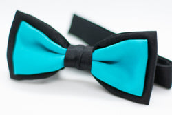 Black w/blue Bowtie Adjustable Formal Wedding Party Necktie Bow Tie Tuxedo (Online Only)