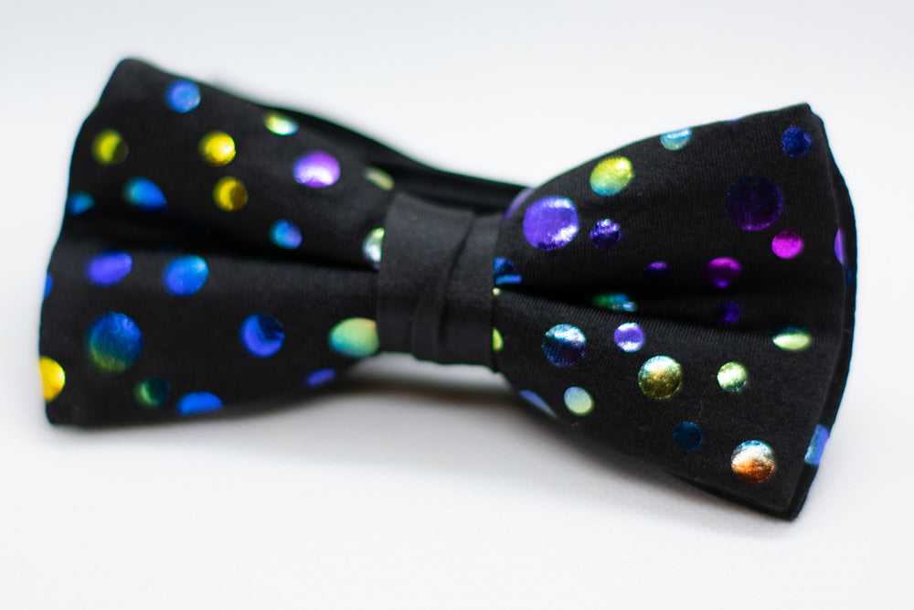 Black w/ Polka Dot Bowtie Adjustable Formal Wedding Party Necktie Bow Tie Tuxedo (Online Only)