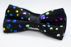 Black w/ Polka Dot Bowtie Adjustable Formal Wedding Party Necktie Bow Tie Tuxedo (Online Only)
