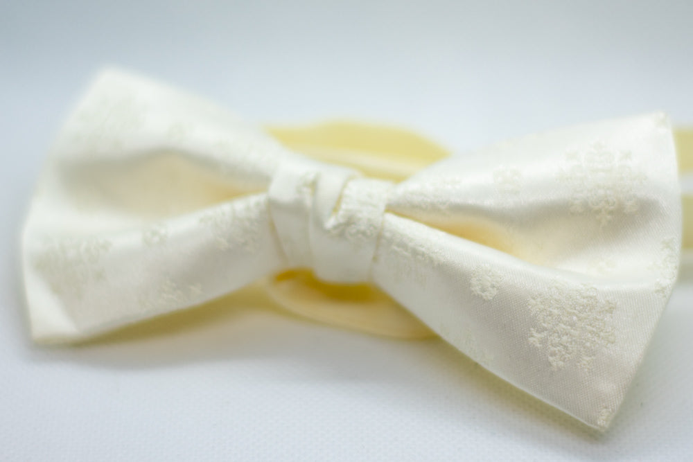 Fancy White Bowtie Adjustable Formal Wedding Party Necktie Bow Tie Tuxedo (Online Only)