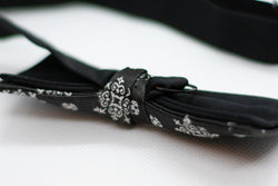 Fancy Black w/white Bowtie Adjustable Formal Wedding Party Necktie Bow Tie Tuxedo (Online Only)
