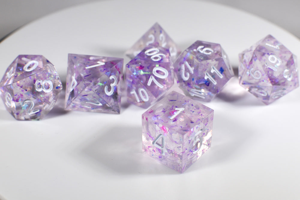 (PURPLE) Sharp Edge Resin 7-Dice Set (Online Only)
