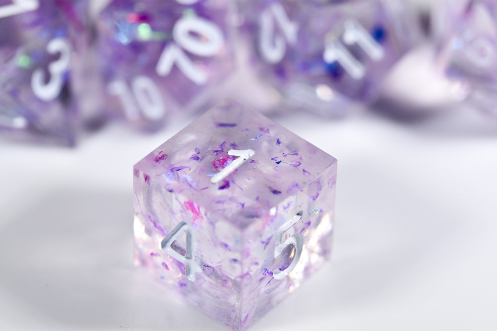 (PURPLE) Sharp Edge Resin 7-Dice Set (Online Only)