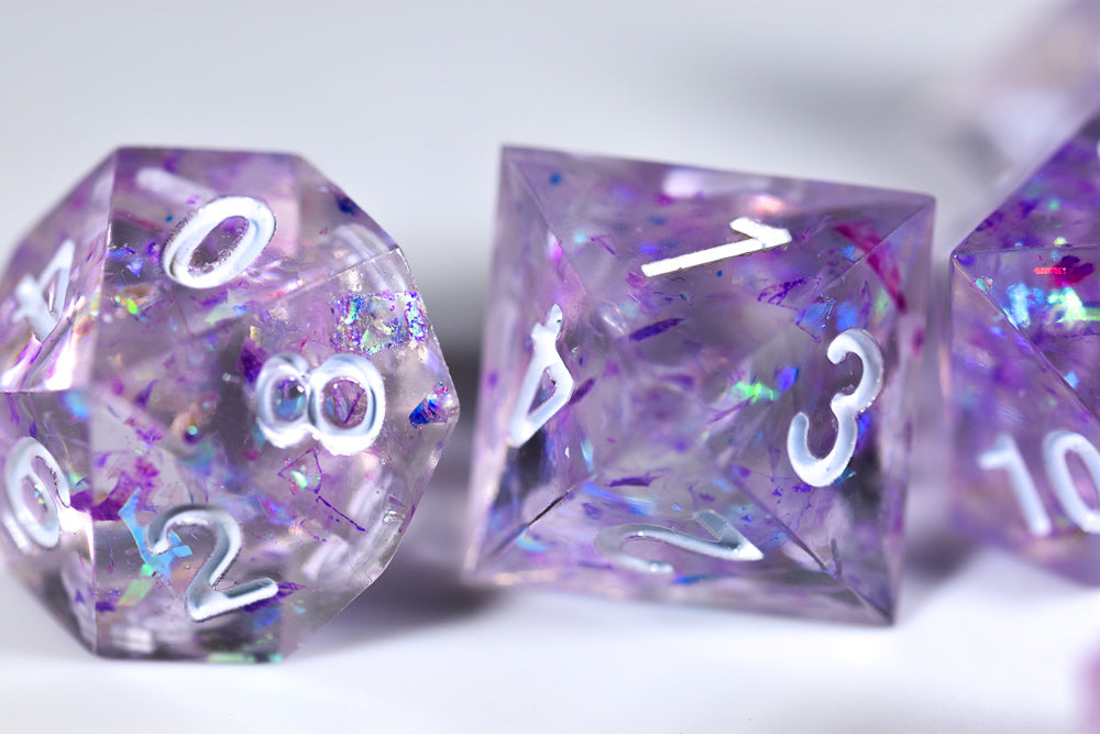 (PURPLE) Sharp Edge Resin 7-Dice Set (Online Only)