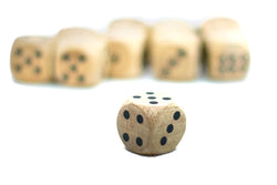 10-Pack Wooden 16mm d6 Dice w/ Black Dots Rounded Corners - Wood Dice (Online Only)