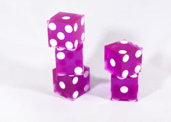 Purple Casino Dice d6 19mm Razor Edge No Serial Numbers or Names Clean (Online Only)