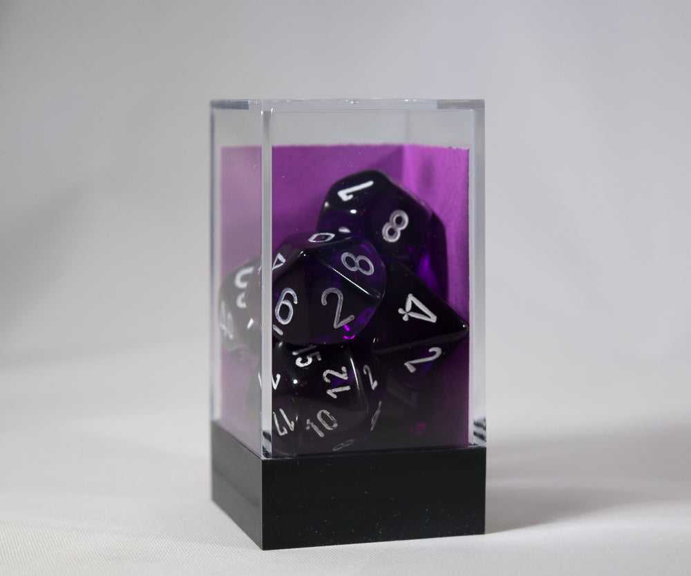 Translucent 7-Die Chessex Sets Made in Germany -Red, Blue, Green, Teal, Purple- (Online Only)