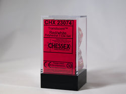 Translucent 7-Die Chessex Sets Made in Germany -Red, Blue, Green, Teal, Purple- (Online Only)