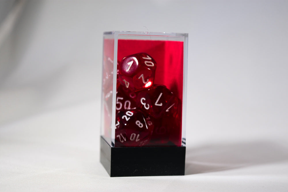 Translucent 7-Die Chessex Sets Made in Germany -Red, Blue, Green, Teal, Purple- (Online Only)
