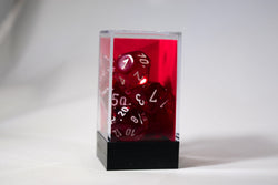 Translucent 7-Die Chessex Sets Made in Germany -Red, Blue, Green, Teal, Purple- (Online Only)