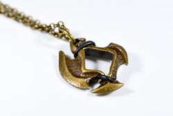 Pendant 12mm d6 Axe Blade w/ Old Brass Finish (Online Only)