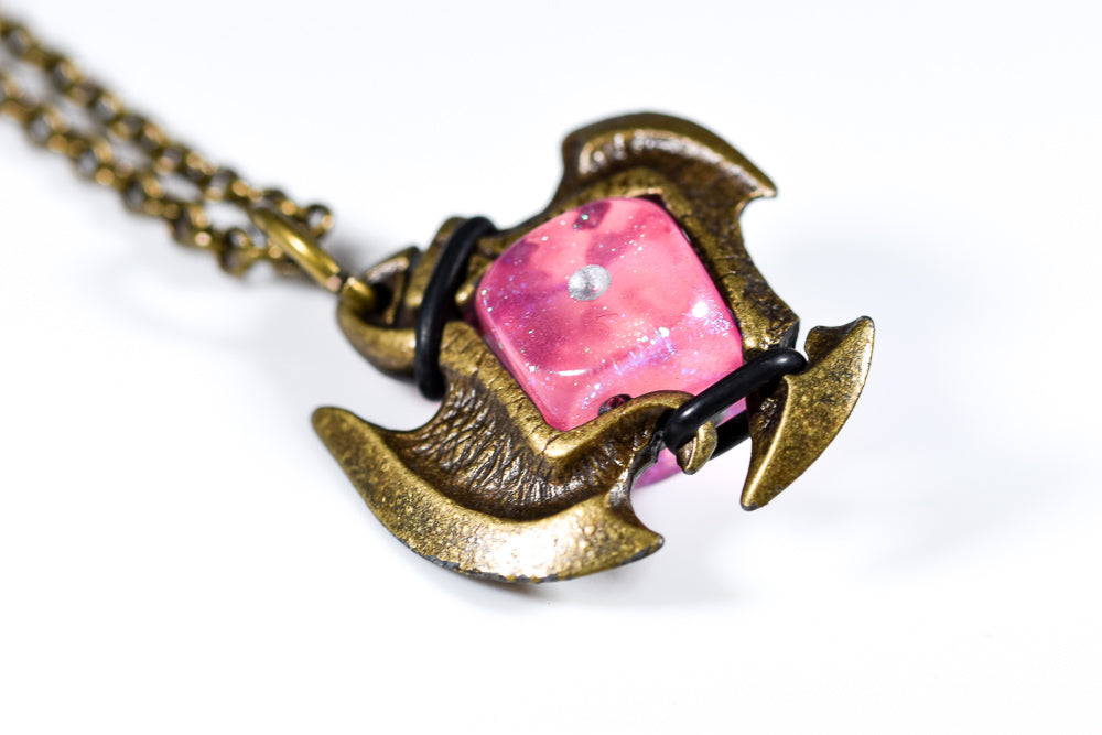 Pendant 12mm d6 Axe Blade w/ Old Brass Finish (Online Only)