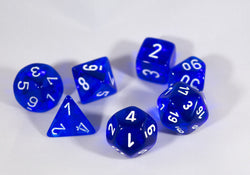 Translucent 7-Die Chessex Sets Made in Germany -Red, Blue, Green, Teal, Purple- (Online Only)