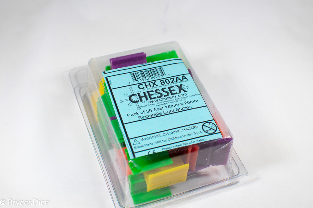 Pack of 35 Rectangle Card Stands (18mm x 20mm) - Assorted Colors CHX 802AA (Online Only)