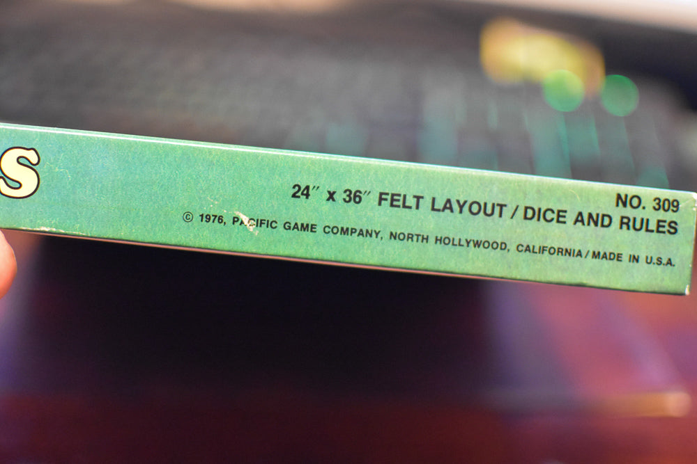 Pacific Gaming Co. Craps Game 1976 Felt Layout/Pacific 24" x 36" (Online Only)