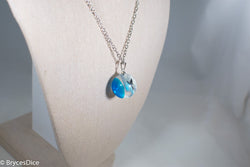 Cloudy Sky w/Bird & Blue Resin Sphere Necklace Pendant White Clouds (Online Only)