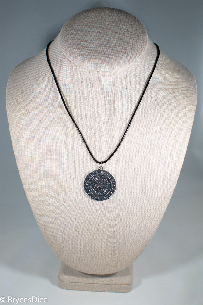 Silver Viking Icelandic Vegvisir Helmet In Runic Circle Pendant Compass Amulet Necklace (Online Only)