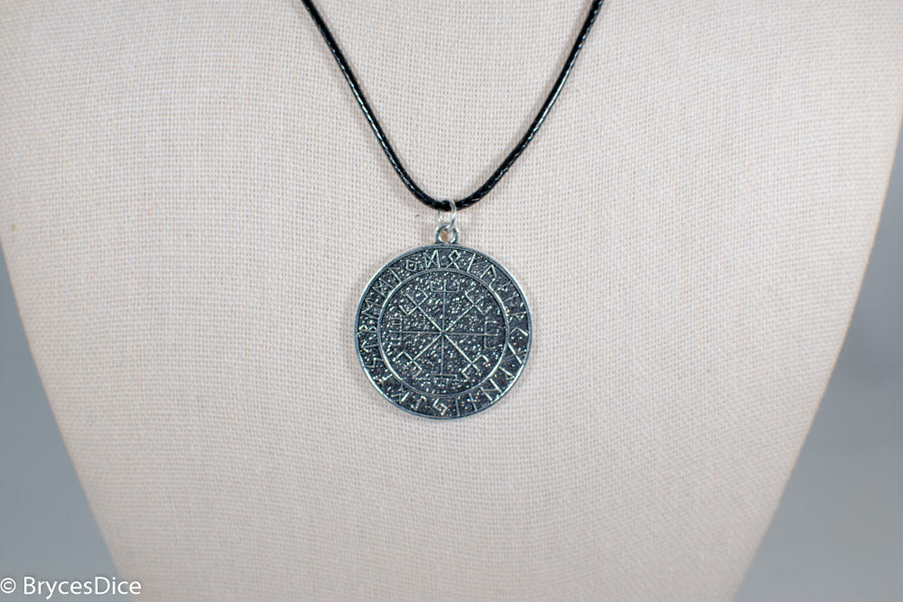 Silver Viking Icelandic Vegvisir Helmet In Runic Circle Pendant Compass Amulet Necklace (Online Only)