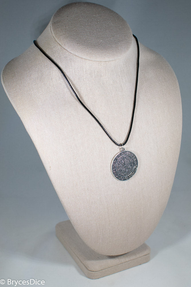 Silver Viking Icelandic Vegvisir Helmet In Runic Circle Pendant Compass Amulet Necklace (Online Only)