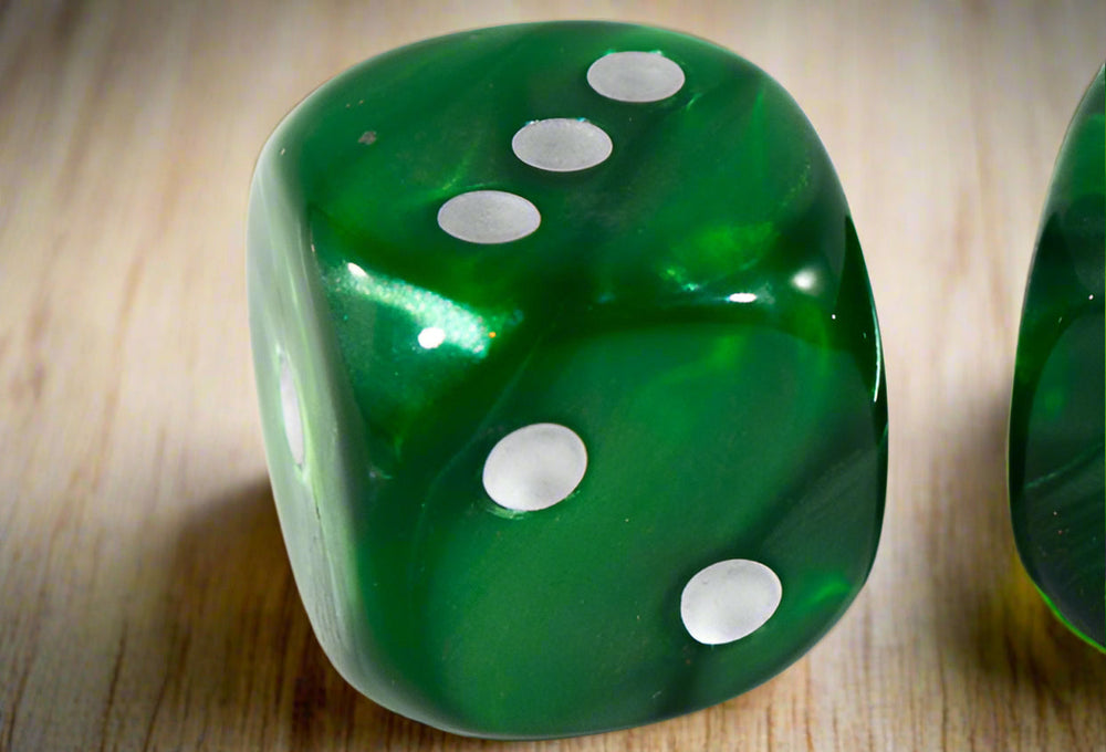 OOP Rare 30mm Velvet Dark Green Dice Silver Pips by Chessex Out of Print (Sold per piece) (Online Only)