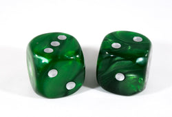 OOP Rare 30mm Velvet Dark Green Dice Silver Pips by Chessex Out of Print (Sold per piece) (Online Only)