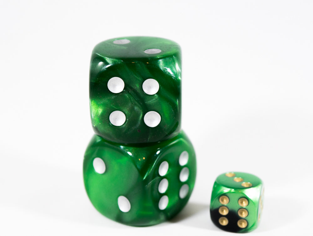 OOP Rare 30mm Velvet Dark Green Dice Silver Pips by Chessex Out of Print (Sold per piece) (Online Only)