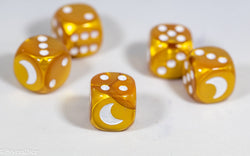 Custom Crescent Moon Velvet Gold/White Chessex Magic Rare by BrycesDice (Online Only)
