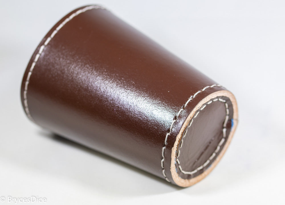 Handmade Leather Dice Cup (Brown w/Blue Lining) (Online Only)