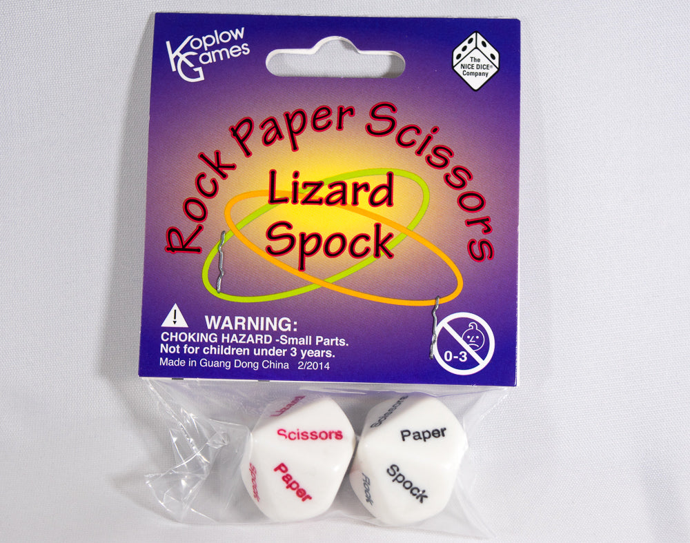 Rock Paper Scissors Lizard Spock Dice by Koplow Games White w/ Red and Black Novelty (Online Only)