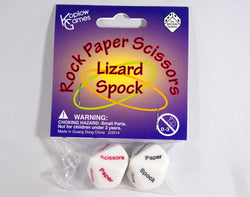 Rock Paper Scissors Lizard Spock Dice by Koplow Games White w/ Red and Black Novelty (Online Only)
