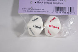 Rock Paper Scissors Lizard Spock Dice by Koplow Games White w/ Red and Black Novelty (Online Only)