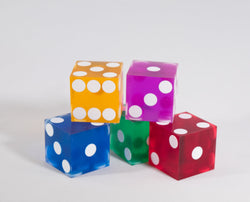 Multi-Color Casino Dice d6 19mm Razor Edge No Serial Numbers or Names Clean (Online Only)