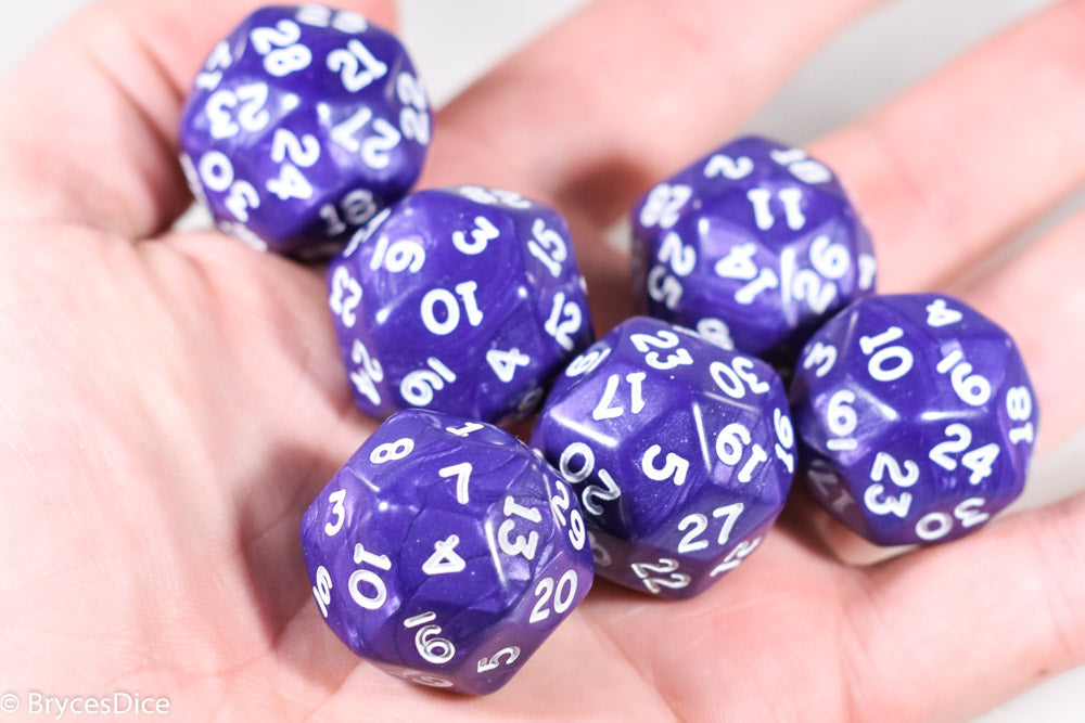 d30 Purple Pearlescent Single Die 30 Side's by Chessex (per die) (Online Only)