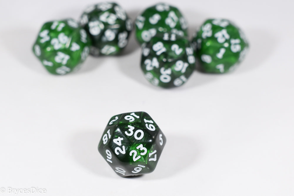 d30 Green Pearlescent Single Die 30 Side's by Chessex (per die) (Online Only)