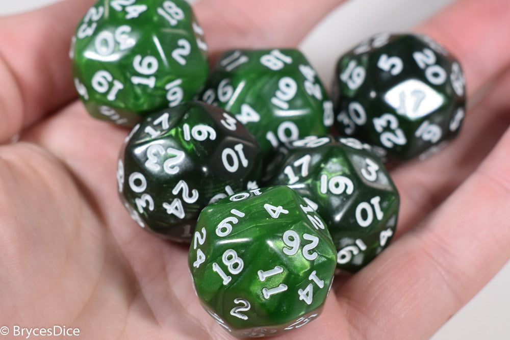 d30 Green Pearlescent Single Die 30 Side's by Chessex (per die) (Online Only)