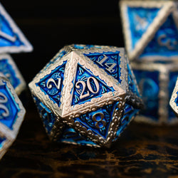 Ballad of the Bard Blue and Silver Metal Dice Set (ONLINE ORDER ONLY)