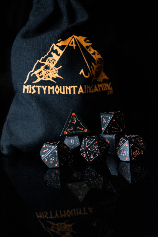 The Pumpkin Aluminum Metal Dice Set (ONLINE ORDER ONLY)