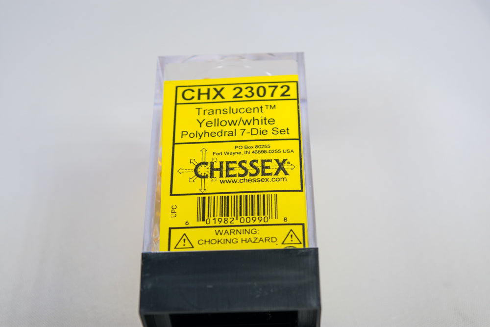 New Yellow Translucent 7-Die Chessex Sets Made in Germany CHX 23072 (Online Only)