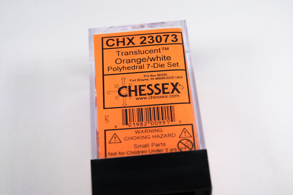 New Orange Translucent 7-Die Chessex Sets Made in Germany CHX 23073 (Online Only)