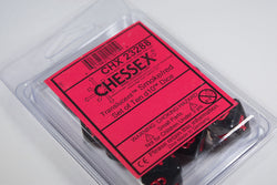 Translucent Smoke/red Set of Ten d10 Dice by Chessex CHX 23288 (Online Only)