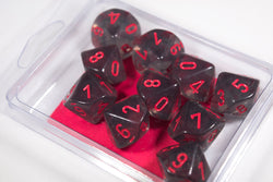 Translucent Smoke/red Set of Ten d10 Dice by Chessex CHX 23288 (Online Only)