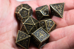 Ancient Gold 7-Dice Metal Set {North Star Dice Collection} (Online Only)