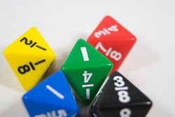 Math D8 Fractions Dice Kids Math Koplow Game 1, 3/4, 7/8, 5/8, 1/4, 3/8, 1/8, 1/2 (Online Only)