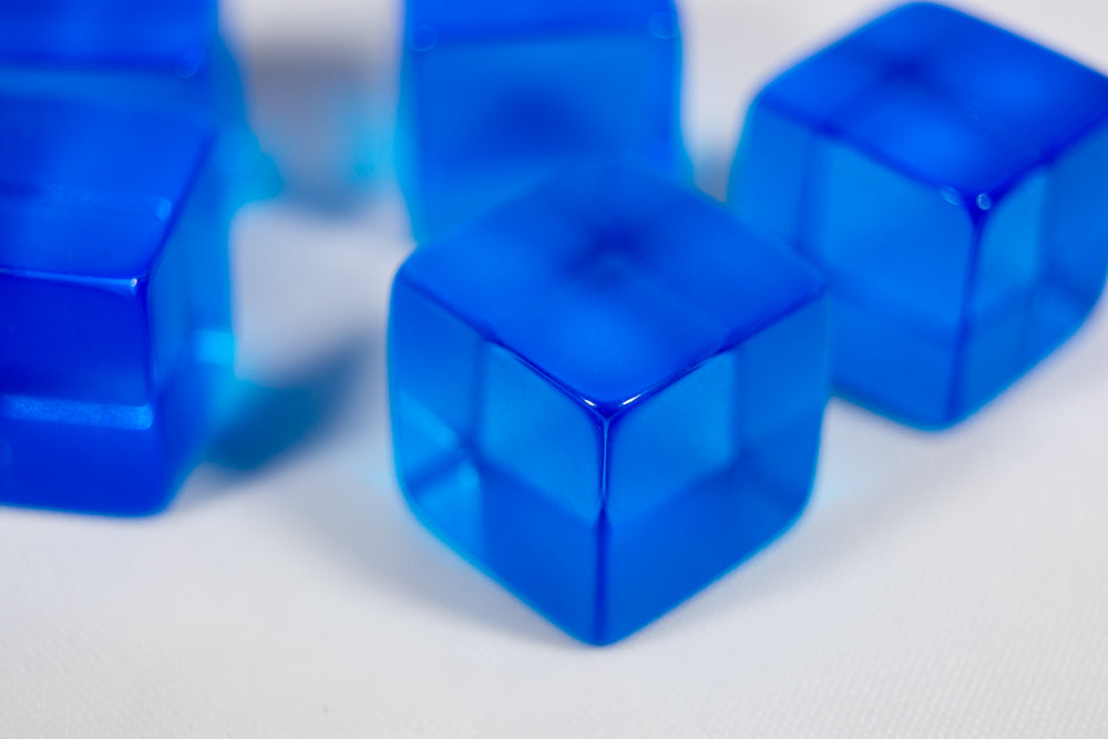 Blank Translucent Blue Dice / Counting Cubes 16mm D6 Square RPG Gaming Dice DIY (Sold by Piece) (Online Only)
