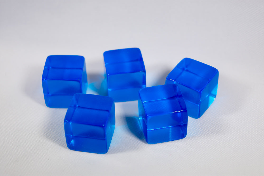 Blank Translucent Blue Dice / Counting Cubes 16mm D6 Square RPG Gaming Dice DIY (Sold by Piece) (Online Only)