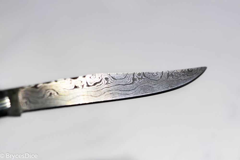 (Brown) 9" Damascus Pocket Knife (Online Only)